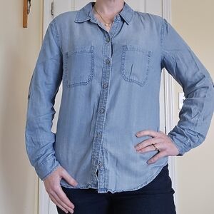 Liverpool Light Blue Button-Down Denim Shirt